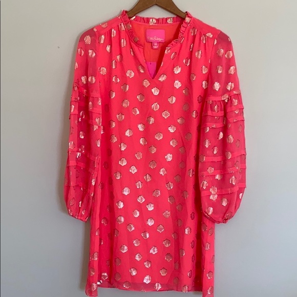 NEW Lilly Pulitzer Giana Silk Coral Cocktail Dress - Picture 7 of 8